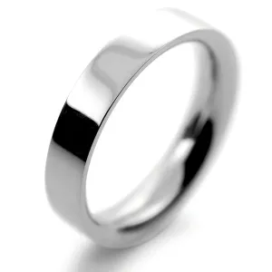  Plain Flat Court Profile Wedding Rings - Palladium 